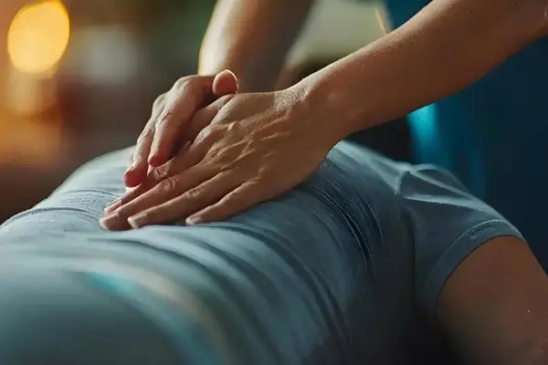Technique douce de shiatsu sur méridien